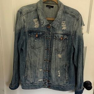 Light Blue Distressed Jean Jacket